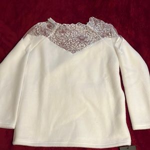 NEW with tags Medium white pearl embellished sweater